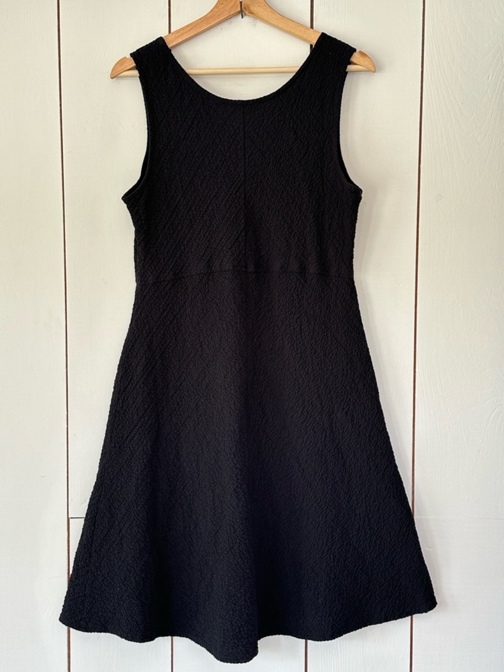 Habitat Crinkled Sleeveless Dress Sz L Black Stretchy - Picture 2 of 8